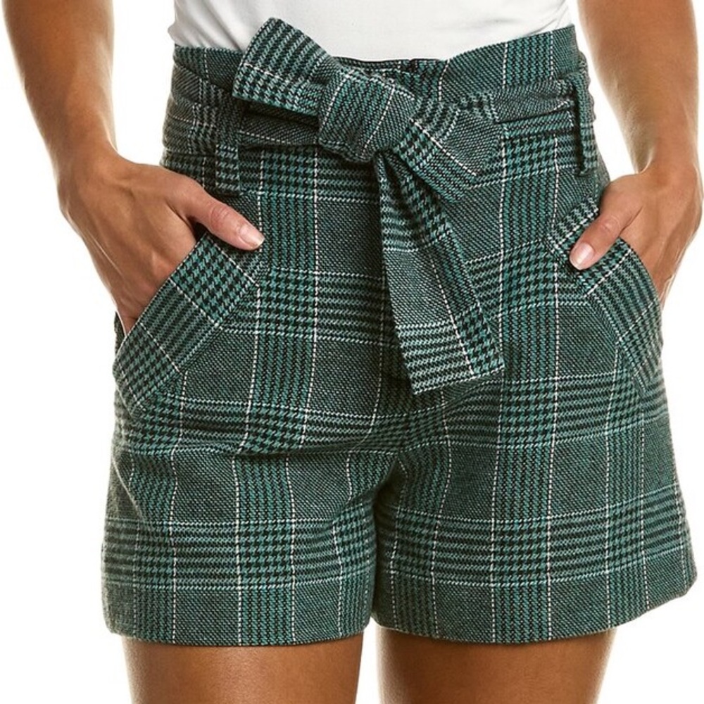 Maje Green Plaid Shorts